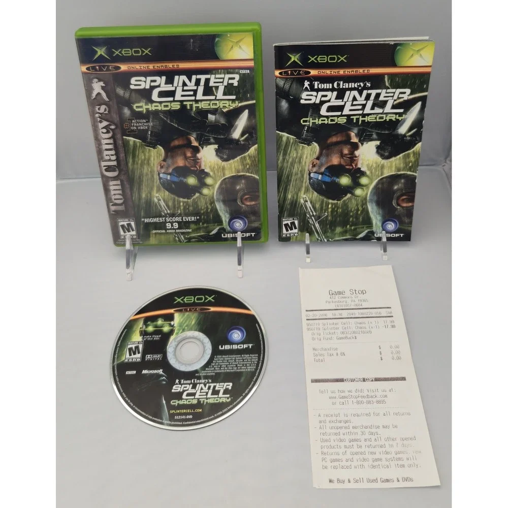 Tom Clancy's Splinter Cell Chaos Theory - Microsoft Xbox - Complete (CIB) Tested